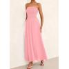 imagePRETTYGARDEN Womens Strapless Wedding Guest Dresses 2025 Summer Trendy Elegant Smocked Tube Top Maxi Long Flowy SundressPink