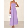 imagePRETTYGARDEN Womens Strapless Wedding Guest Dresses 2025 Summer Trendy Elegant Smocked Tube Top Maxi Long Flowy SundressPurple
