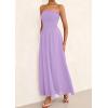 imagePRETTYGARDEN Womens Strapless Wedding Guest Dresses 2025 Summer Trendy Elegant Smocked Tube Top Maxi Long Flowy SundressPurple