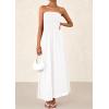 imagePRETTYGARDEN Womens Strapless Wedding Guest Dresses 2025 Summer Trendy Elegant Smocked Tube Top Maxi Long Flowy SundressWhite