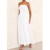 imagePRETTYGARDEN Womens Strapless Wedding Guest Dresses 2025 Summer Trendy Elegant Smocked Tube Top Maxi Long Flowy SundressWhite