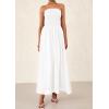 imagePRETTYGARDEN Womens Strapless Wedding Guest Dresses 2025 Summer Trendy Elegant Smocked Tube Top Maxi Long Flowy SundressWhite