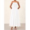 imagePRETTYGARDEN Womens Strapless Wedding Guest Dresses 2025 Summer Trendy Elegant Smocked Tube Top Maxi Long Flowy SundressWhite