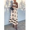 imagePRETTYGARDEN Womens Summer One Shoulder Maxi Dresses Printed Flowy Boho Beach Vacation Long SundressBeige Black Floral