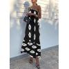 imagePRETTYGARDEN Womens Summer One Shoulder Maxi Dresses Printed Flowy Boho Beach Vacation Long SundressBlack White Floral