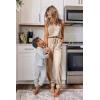 imagePRETTYGARDEN Womens Jumpsuit Casual Summer Romper 2025 Sleeveless Tank Lounge Cruise Airport Outfits Vacation ClothesBeige