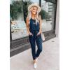 imagePRETTYGARDEN Womens Jumpsuit Casual Summer Romper 2025 Sleeveless Tank Lounge Cruise Airport Outfits Vacation ClothesDark Blue