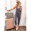 imagePRETTYGARDEN Womens Jumpsuit Casual Summer Romper 2025 Sleeveless Tank Lounge Cruise Airport Outfits Vacation ClothesDark Grey