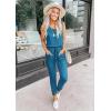 imagePRETTYGARDEN Womens Jumpsuit Casual Summer Romper 2025 Sleeveless Tank Lounge Cruise Airport Outfits Vacation ClothesGrey Blue