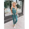 imagePRETTYGARDEN Womens Jumpsuit Casual Summer Romper 2025 Sleeveless Tank Lounge Cruise Airport Outfits Vacation ClothesGrey Green