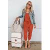 imagePRETTYGARDEN Womens Jumpsuit Casual Summer Romper 2025 Sleeveless Tank Lounge Cruise Airport Outfits Vacation ClothesOrange Red