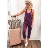 imagePRETTYGARDEN Womens Jumpsuit Casual Summer Romper 2025 Sleeveless Tank Lounge Cruise Airport Outfits Vacation ClothesPurple