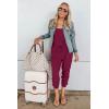 imagePRETTYGARDEN Womens Jumpsuit Casual Summer Romper 2025 Sleeveless Tank Lounge Cruise Airport Outfits Vacation ClothesPurple Red