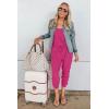imagePRETTYGARDEN Womens Jumpsuit Casual Summer Romper 2025 Sleeveless Tank Lounge Cruise Airport Outfits Vacation ClothesRose Red