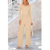 imagePRETTYGARDEN Womens Spring Fall Fashion One Piece Jumpsuits Dressy Casual Long Sleeve Wide Leg Ribbed Knit RompersBeige