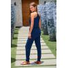 imagePRETTYGARDEN Womens Summer Casual One Piece Jumpsuits Spaghetti Strap Pants Romper 2025 Spring Vacation Resort OutfitsDark Blue