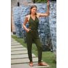 imagePRETTYGARDEN Womens Summer Casual One Piece Jumpsuits Spaghetti Strap Pants Romper 2025 Spring Vacation Resort OutfitsGreen