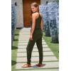 imagePRETTYGARDEN Womens Summer Casual One Piece Jumpsuits Spaghetti Strap Pants Romper 2025 Spring Vacation Resort OutfitsGreen