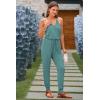 imagePRETTYGARDEN Womens Summer Casual One Piece Jumpsuits Spaghetti Strap Pants Romper 2025 Spring Vacation Resort OutfitsLight Green