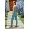 imagePRETTYGARDEN Womens Summer Casual One Piece Jumpsuits Spaghetti Strap Pants Romper 2025 Spring Vacation Resort OutfitsLight Green