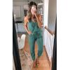 imagePRETTYGARDEN Womens Summer Casual One Piece Jumpsuits Spaghetti Strap Pants Romper 2025 Spring Vacation Resort OutfitsLight Green