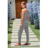 imagePRETTYGARDEN Womens Summer Casual One Piece Jumpsuits Spaghetti Strap Pants Romper 2025 Spring Vacation Resort OutfitsLight Grey