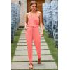 imagePRETTYGARDEN Womens Summer Casual One Piece Jumpsuits Spaghetti Strap Pants Romper 2025 Spring Vacation Resort OutfitsLight Pink