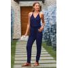 imagePRETTYGARDEN Womens Summer Casual One Piece Jumpsuits Spaghetti Strap Pants Romper 2025 Spring Vacation Resort OutfitsNavy