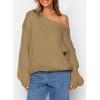 imagePRETTYGARDEN Womens Fall Sweaters Chunky Loose Long Sleeve V Neck Oversized Dressy Casual Knit Pullover TopsApricot