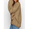 imagePRETTYGARDEN Womens Fall Sweaters Chunky Loose Long Sleeve V Neck Oversized Dressy Casual Knit Pullover TopsApricot
