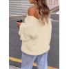 imagePRETTYGARDEN Womens Fall Sweaters Chunky Loose Long Sleeve V Neck Oversized Dressy Casual Knit Pullover TopsBeige