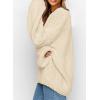 imagePRETTYGARDEN Womens Fall Sweaters Chunky Loose Long Sleeve V Neck Oversized Dressy Casual Knit Pullover TopsBeige