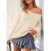 imagePRETTYGARDEN Womens Fall Sweaters Chunky Loose Long Sleeve V Neck Oversized Dressy Casual Knit Pullover TopsBeige