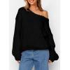 imagePRETTYGARDEN Womens Fall Sweaters Chunky Loose Long Sleeve V Neck Oversized Dressy Casual Knit Pullover TopsBlack