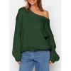 imagePRETTYGARDEN Womens Fall Sweaters Chunky Loose Long Sleeve V Neck Oversized Dressy Casual Knit Pullover TopsDark Green