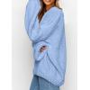 imagePRETTYGARDEN Womens Fall Sweaters Chunky Loose Long Sleeve V Neck Oversized Dressy Casual Knit Pullover TopsLight Blue