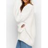 imagePRETTYGARDEN Womens Fall Sweaters Chunky Loose Long Sleeve V Neck Oversized Dressy Casual Knit Pullover TopsWhite