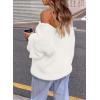 imagePRETTYGARDEN Womens Fall Sweaters Chunky Loose Long Sleeve V Neck Oversized Dressy Casual Knit Pullover TopsWhite
