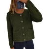 imagePRETTYGARDEN Womens Knit Cardigan Sweaters Fall Fashion Long Sleeve Open Front Button Down Trendy Casual Sweater JacketArmy Green