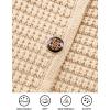 imagePRETTYGARDEN Womens Knit Cardigan Sweaters Fall Fashion Long Sleeve Open Front Button Down Trendy Casual Sweater JacketBeige