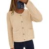 imagePRETTYGARDEN Womens Knit Cardigan Sweaters Fall Fashion Long Sleeve Open Front Button Down Trendy Casual Sweater JacketBeige