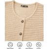 imagePRETTYGARDEN Womens Knit Cardigan Sweaters Fall Fashion Long Sleeve Open Front Button Down Trendy Casual Sweater JacketBeige