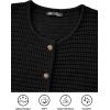 imagePRETTYGARDEN Womens Knit Cardigan Sweaters Fall Fashion Long Sleeve Open Front Button Down Trendy Casual Sweater JacketBlack