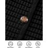 imagePRETTYGARDEN Womens Knit Cardigan Sweaters Fall Fashion Long Sleeve Open Front Button Down Trendy Casual Sweater JacketBlack