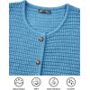 imagePRETTYGARDEN Womens Knit Cardigan Sweaters Fall Fashion Long Sleeve Open Front Button Down Trendy Casual Sweater JacketBlue