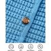 imagePRETTYGARDEN Womens Knit Cardigan Sweaters Fall Fashion Long Sleeve Open Front Button Down Trendy Casual Sweater JacketBlue