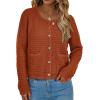 imagePRETTYGARDEN Womens Knit Cardigan Sweaters Fall Fashion Long Sleeve Open Front Button Down Trendy Casual Sweater JacketCaramel