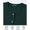 imagePRETTYGARDEN Womens Knit Cardigan Sweaters Fall Fashion Long Sleeve Open Front Button Down Trendy Casual Sweater JacketDark Green