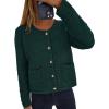 imagePRETTYGARDEN Womens Knit Cardigan Sweaters Fall Fashion Long Sleeve Open Front Button Down Trendy Casual Sweater JacketDark Green