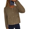 imagePRETTYGARDEN Womens Knit Cardigan Sweaters Fall Fashion Long Sleeve Open Front Button Down Trendy Casual Sweater JacketDark Khaki